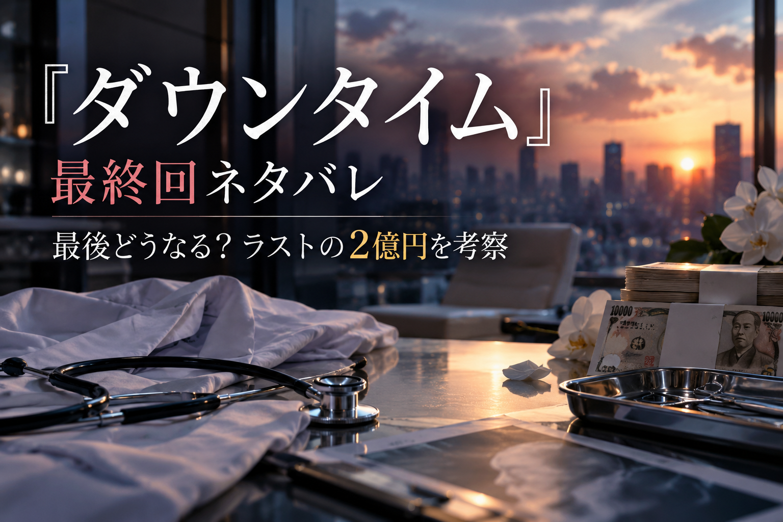 『ダウンタイム』最終回ネタバレ・ラストの2億円を考察する記事のアイキャッチ