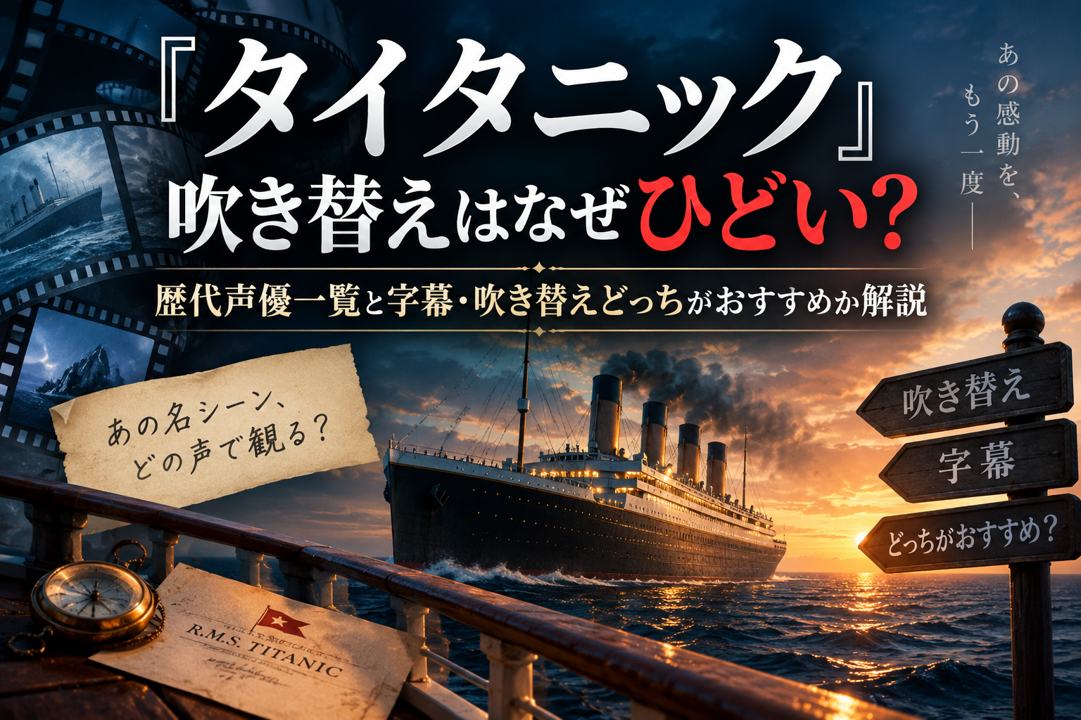 映画『タイタニック』の吹き替えはなぜひどい？歴代声優一覧と字幕・吹き替えどっちがおすすめか解説